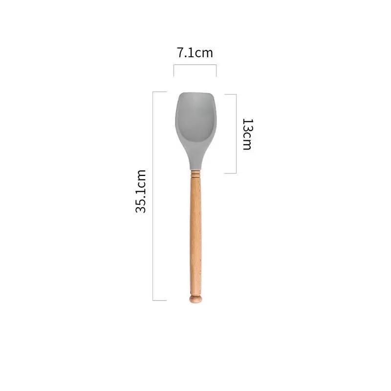 Silicone spatula spatula wooden handle oil brush Maisonora