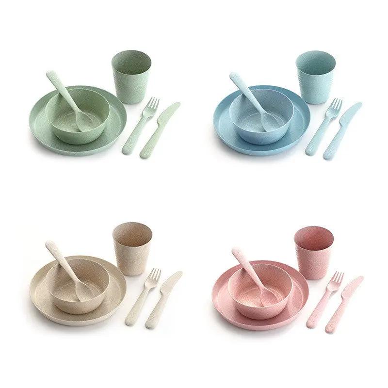 Wheat Straw Cutlery Set, Cups, Dishes, Forks, Spoons, Drop-Proof Dishes Wholesale Maisonora