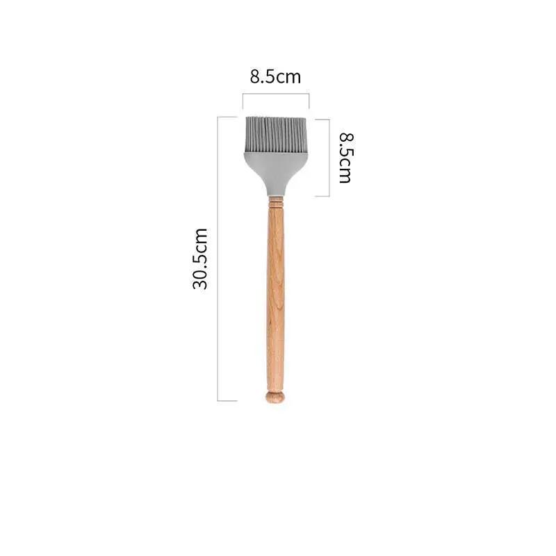 Silicone spatula spatula wooden handle oil brush Maisonora