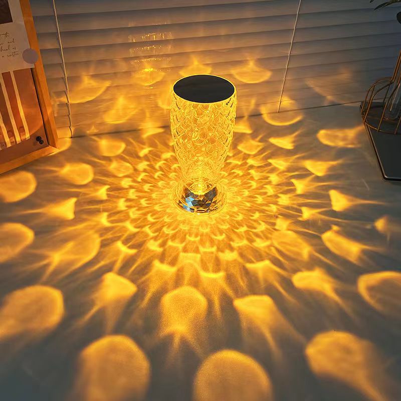 Fish Scale Lamp With USB Port LED Rechargeable Touch Night Light Crystal Lamp For Bedroom Living Room Party Dinner Home Decor Creative Lights eprolo