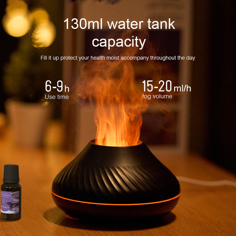 Newest RGB Flame Aroma Diffuser 130Ml 3d Colorful Flame Humidifier Fire Volcano Diffuser Flame Maisonore