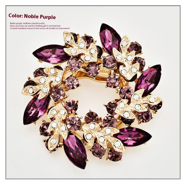 Korean Style Bauhinia Brooch Scarf Pin Dual-use Fashion Crystal Diamond Brooch Maisonore