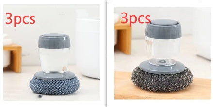 Kitchen Soap Dispensing Palm Brush Cleaner Push-type Brush Kitchen Detergent Tools Maisonore
