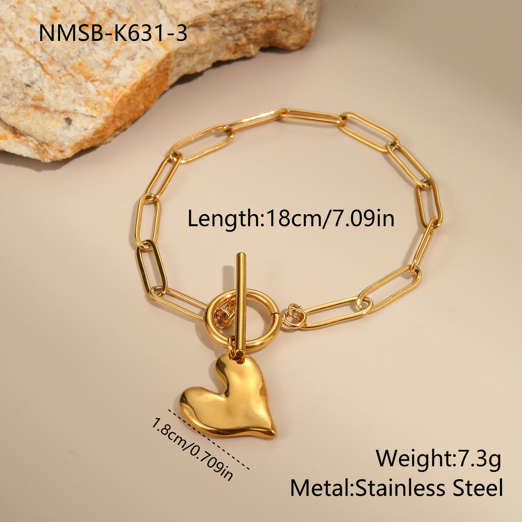 Irregular Heart Pendant Necklace Non-fading Bracelet maisonore shop