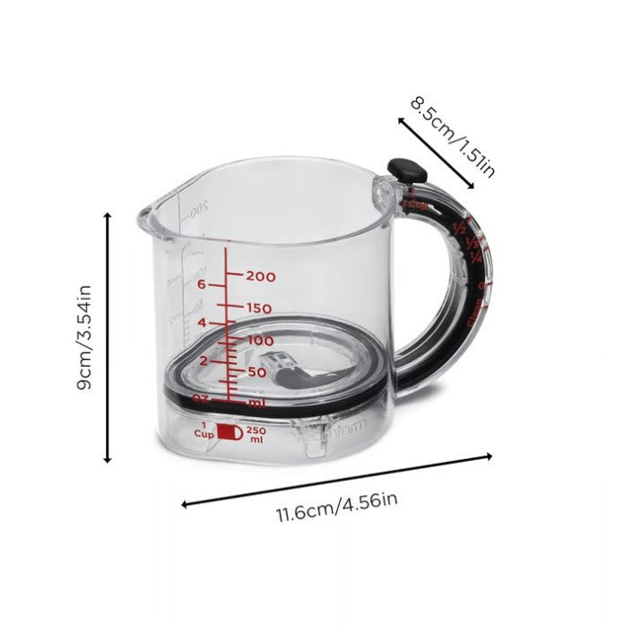 4-In-1 Adjustable Measuring Cup Multi-Functional Measuring Cup With Scraper-Style Seal Base Measurings Cube Cups For Cooking Maisonore