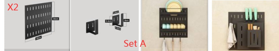 Stainless Steel Kitchen Wall Mounted Kitchen Storage Rack Hole Plate Maisonore