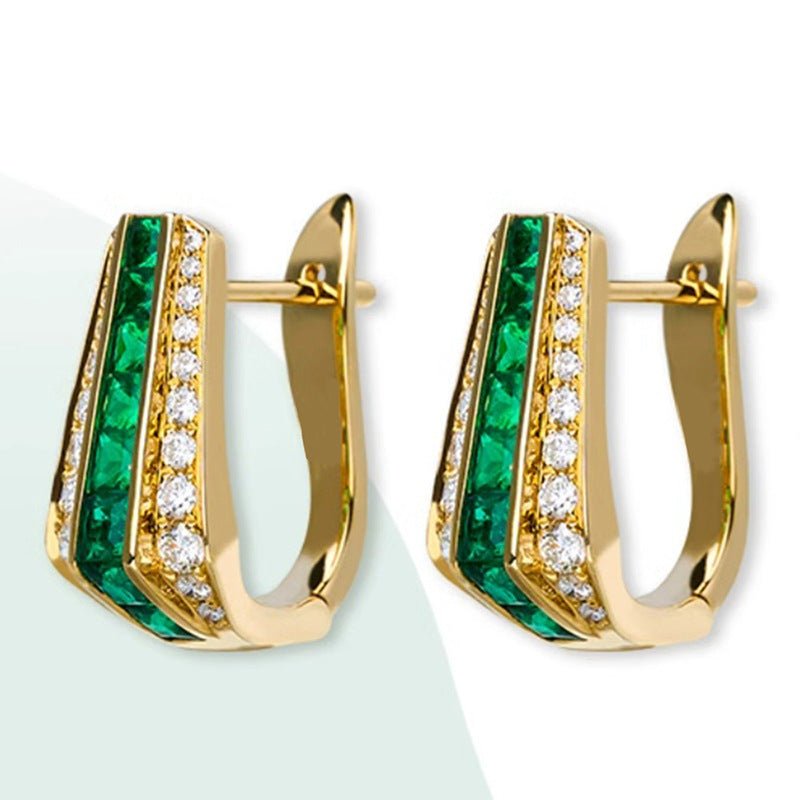 Elegant Faux Emerald Earrings Maisonore