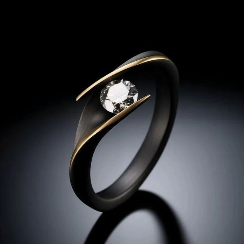 Female Minimalist Retro Creative Diamond Studded Ring Maisonore