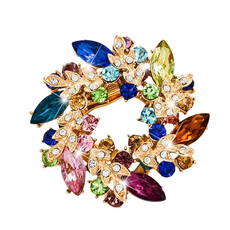 Korean Style Bauhinia Brooch Scarf Pin Dual-use Fashion Crystal Diamond Brooch Maisonore