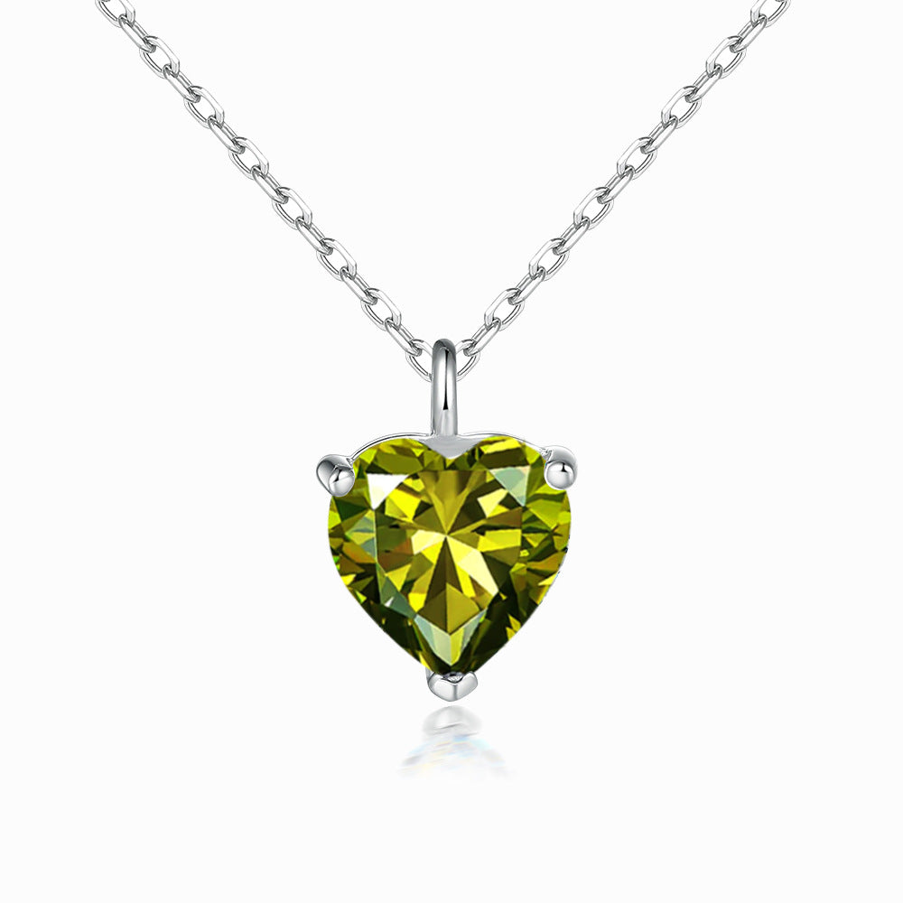 Simple Heart-shaped Zircon Pendant Necklace Versatile Maisonore