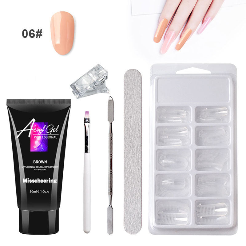 Painless Extension Gel Nail Art Without Paper Holder Quick Model Painless Crystal Gel Set Maisonore
