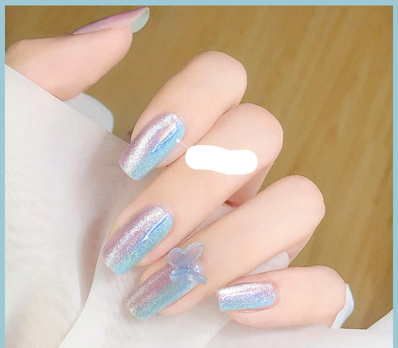 Milk Tea Crystal Stone Cat Eye Nail Polish Maisonore