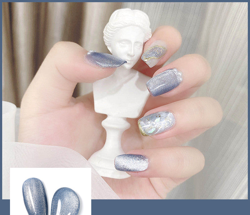 Milk Tea Crystal Stone Cat Eye Nail Polish Maisonore