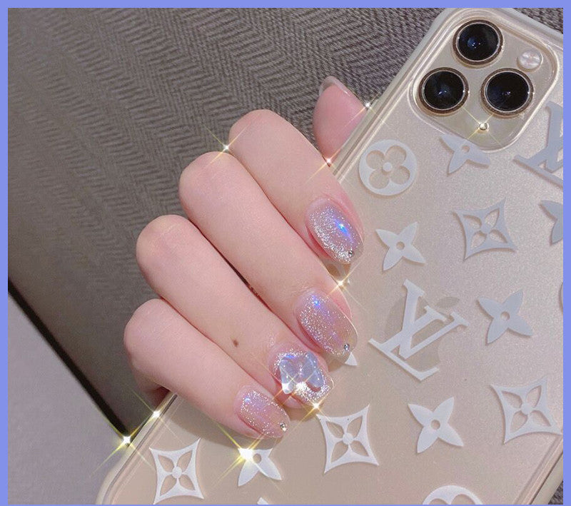 Milk Tea Crystal Stone Cat Eye Nail Polish Maisonore