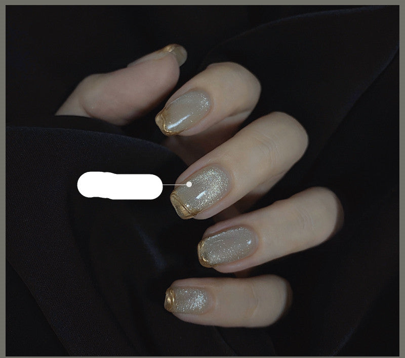 Milk Tea Crystal Stone Cat Eye Nail Polish Maisonore