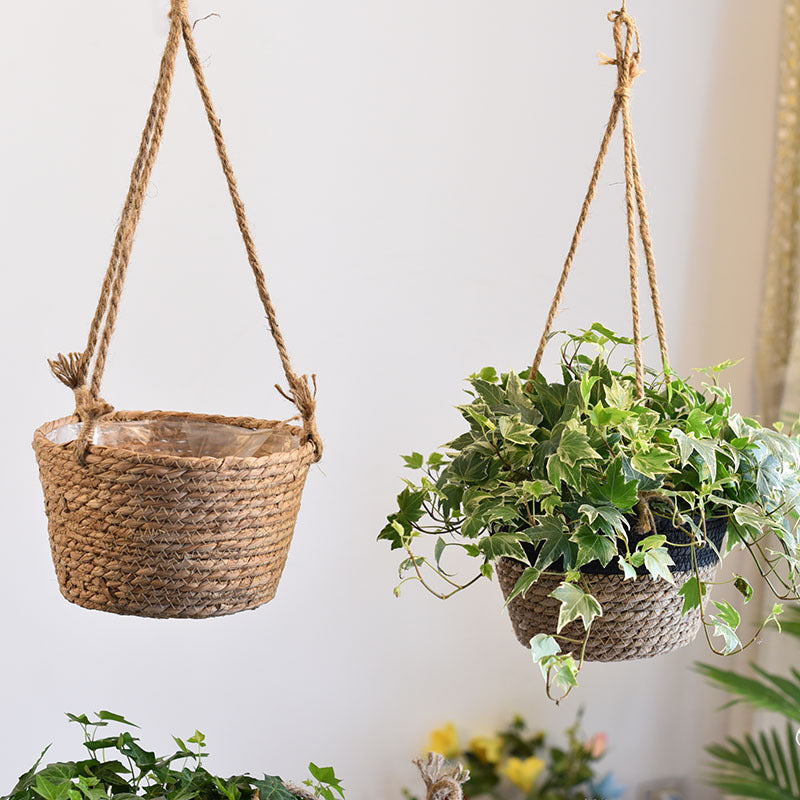 Straw Hanging Baskets, Flower Baskets, Woven Flower Pots, Rattan Baskets, Chlorophytum Potted Plants, Flower Baskets, Flower Pots, Bamboo Baskets, Flower Baskets Maisonore