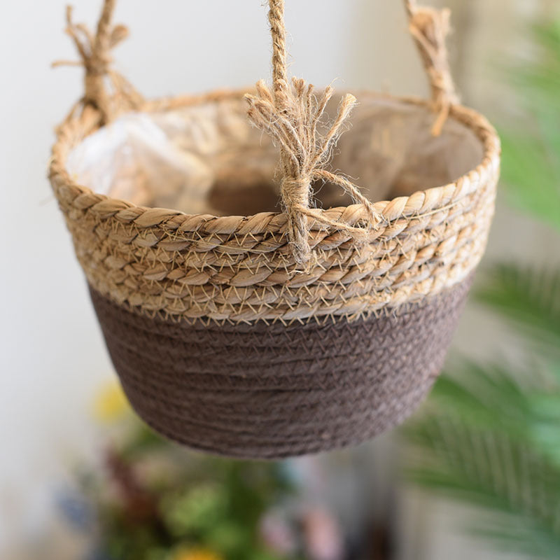 Straw Hanging Baskets, Flower Baskets, Woven Flower Pots, Rattan Baskets, Chlorophytum Potted Plants, Flower Baskets, Flower Pots, Bamboo Baskets, Flower Baskets Maisonore