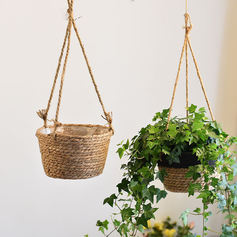 Straw Hanging Baskets, Flower Baskets, Woven Flower Pots, Rattan Baskets, Chlorophytum Potted Plants, Flower Baskets, Flower Pots, Bamboo Baskets, Flower Baskets Maisonore