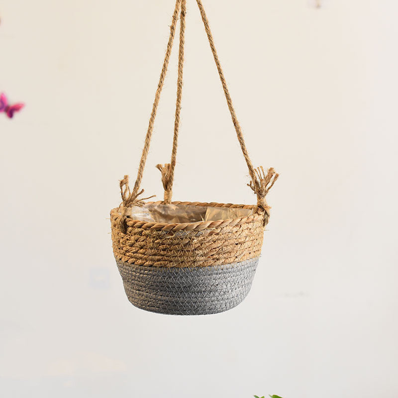 Straw Hanging Baskets, Flower Baskets, Woven Flower Pots, Rattan Baskets, Chlorophytum Potted Plants, Flower Baskets, Flower Pots, Bamboo Baskets, Flower Baskets Maisonore