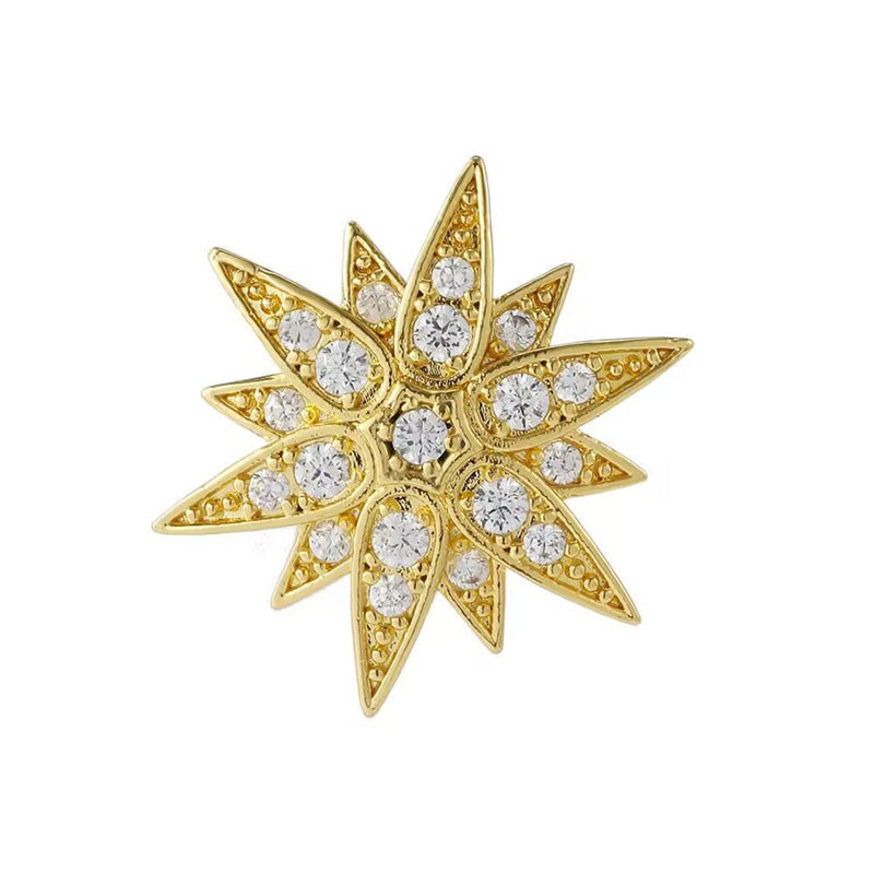 Men's Diamond Six-pointed Star Badge Badge Exquisite Brooch Boutonniere Maisonore