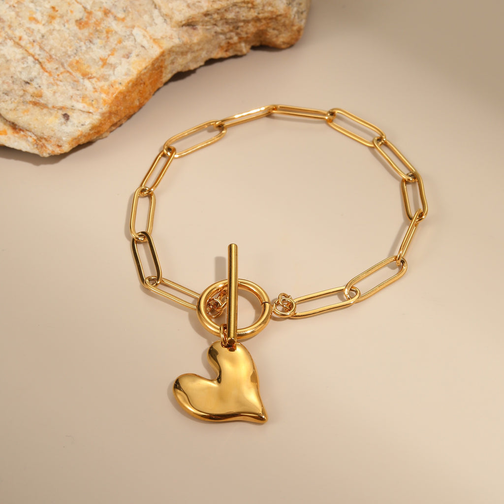 Irregular Heart Pendant Necklace Non-fading Bracelet maisonore shop