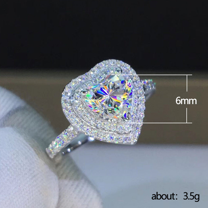 Fashion Heart Shaped Zircon Ring Maisonore