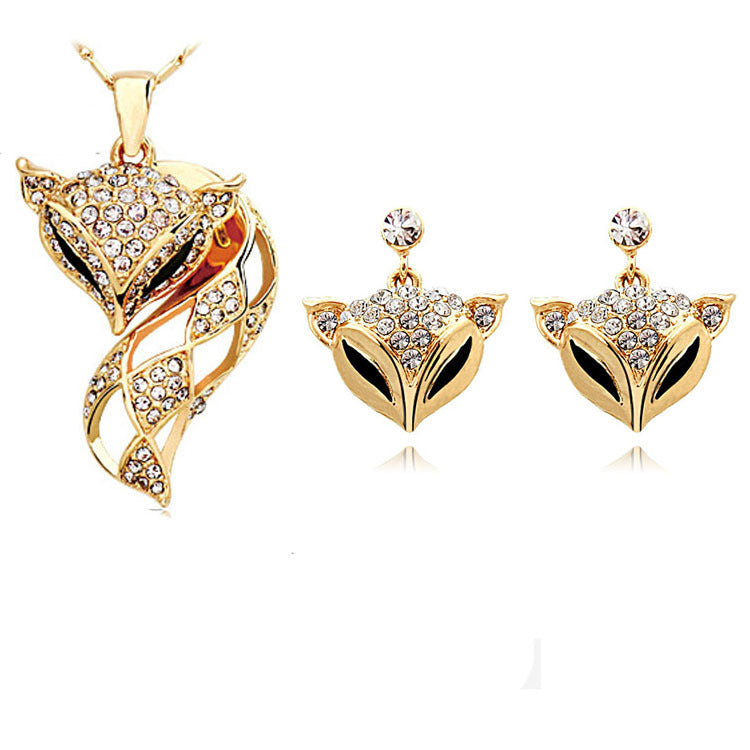Fox necklace earring set Maisonore