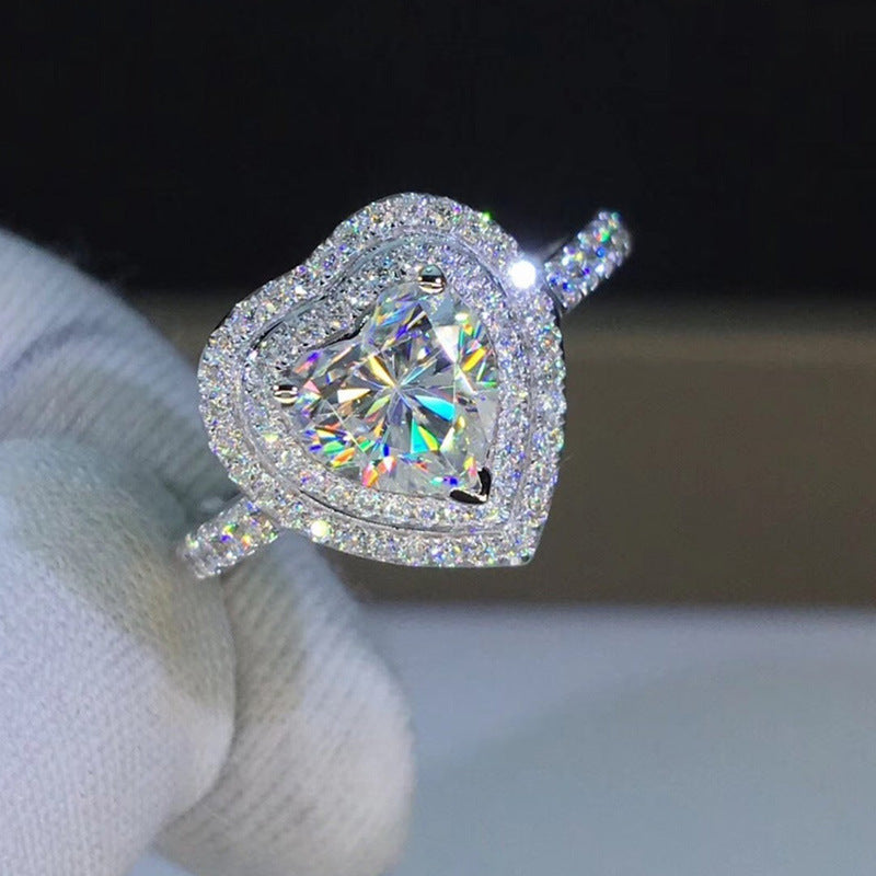 Fashion Heart Shaped Zircon Ring Maisonore