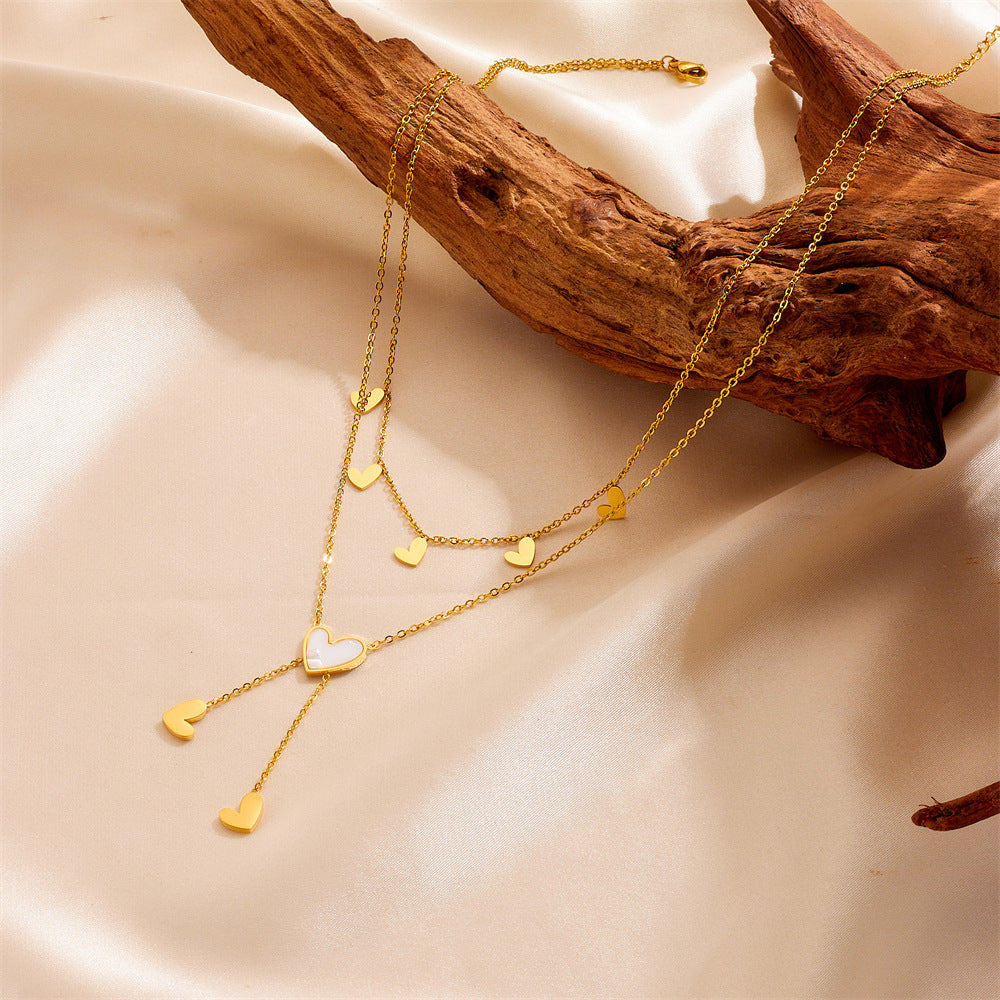 Cute Heart Star Moon Tassel Anklet Stainless Steel Maisonore