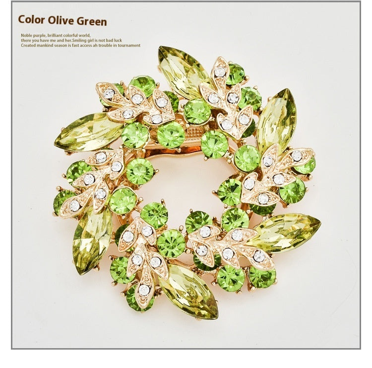 Korean Style Bauhinia Brooch Scarf Pin Dual-use Fashion Crystal Diamond Brooch Maisonore