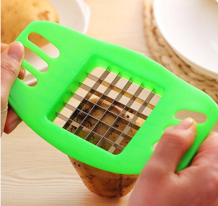 kitchen gadgets 2 Blades Potato Cutter Chopper Stainless French Fries Slicer for kitchen cortador de vegetales Home Kitchen Tool Maisonore