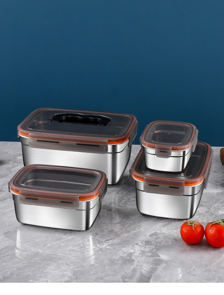 Stainless Steel Crisper Sealed Refrigerator Freezing Storage Box Maisonore