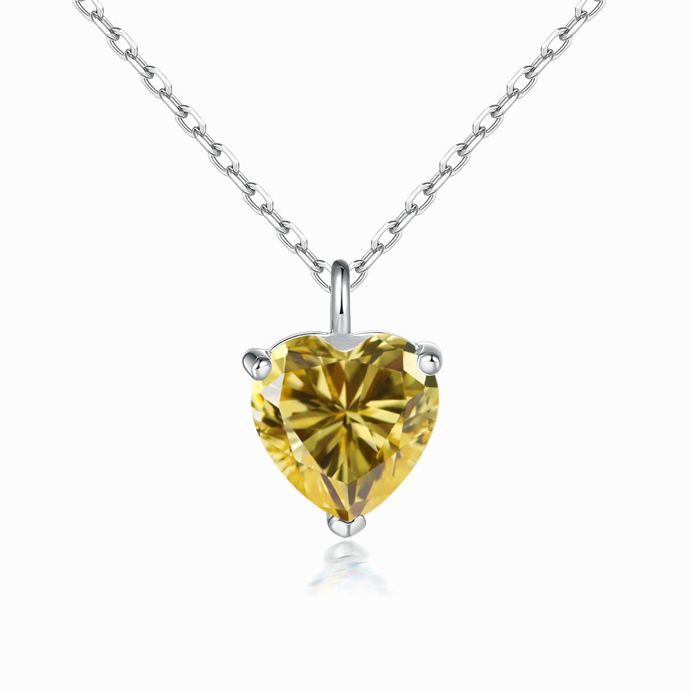 Simple Heart-shaped Zircon Pendant Necklace Versatile Maisonore