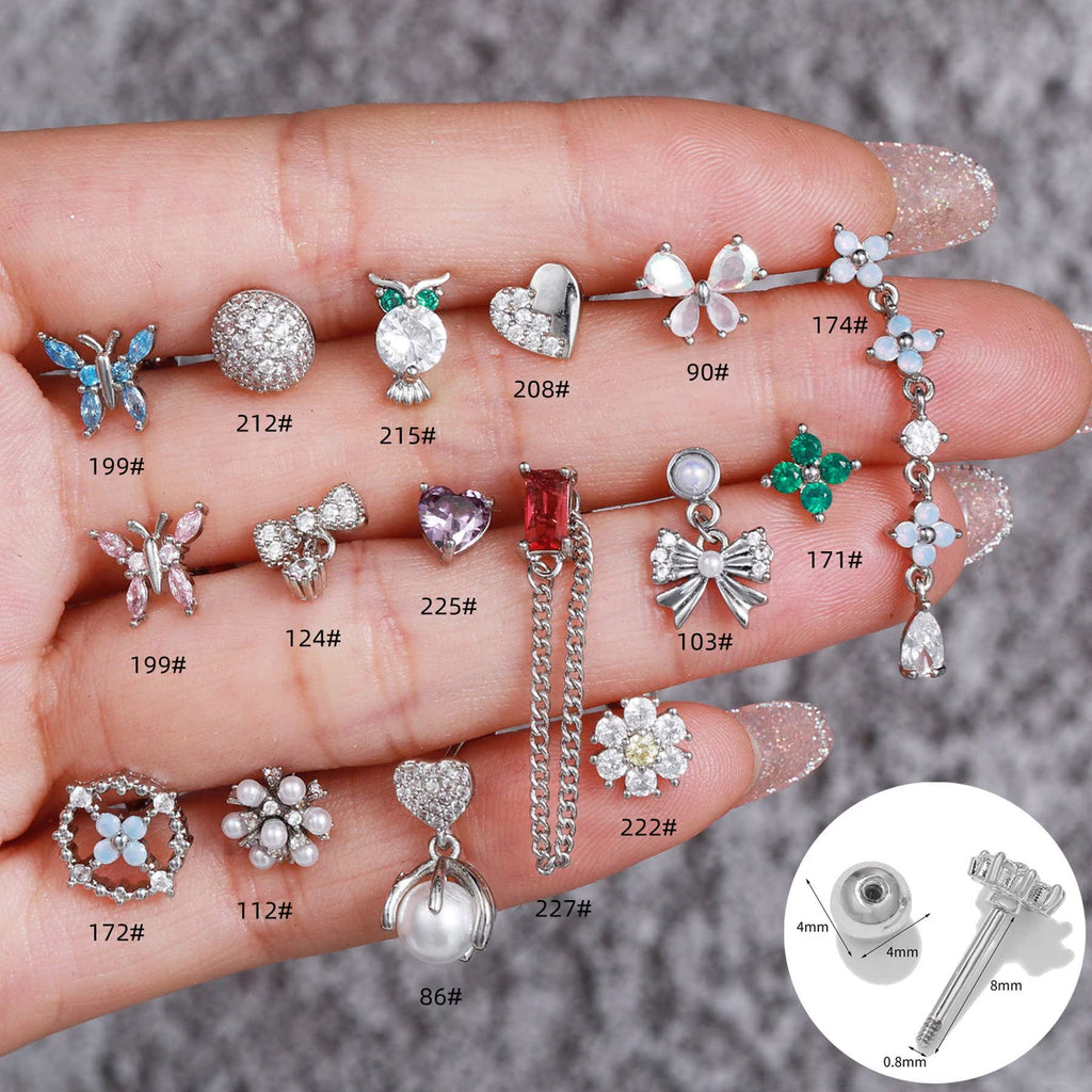 Korean-style Tassel Flower Screw Ball Ear Cartilage Piercing Maisonore