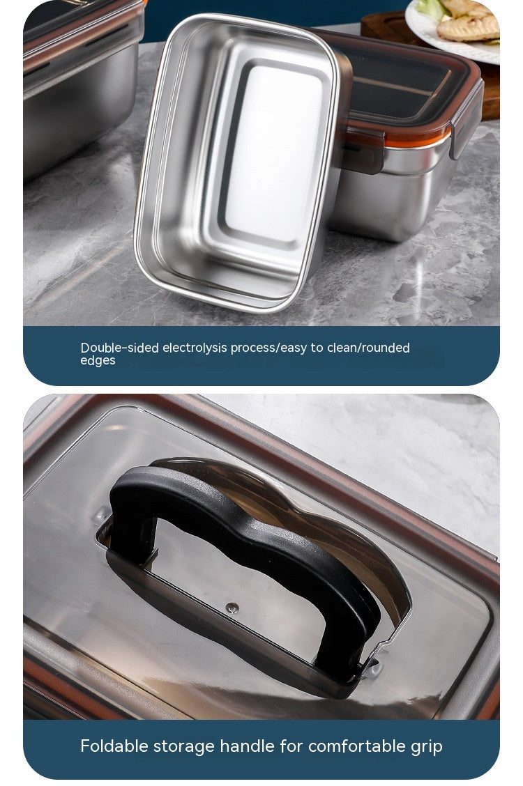 Stainless Steel Crisper Sealed Refrigerator Freezing Storage Box Maisonore