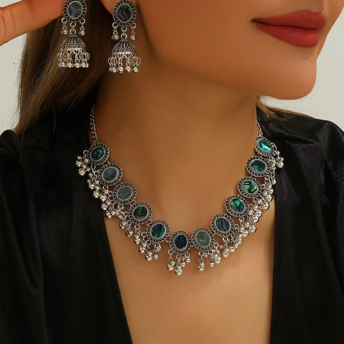 European And American Retro Indian Style Abalone Shell Bohemian Round Ethnic Style Maisonore