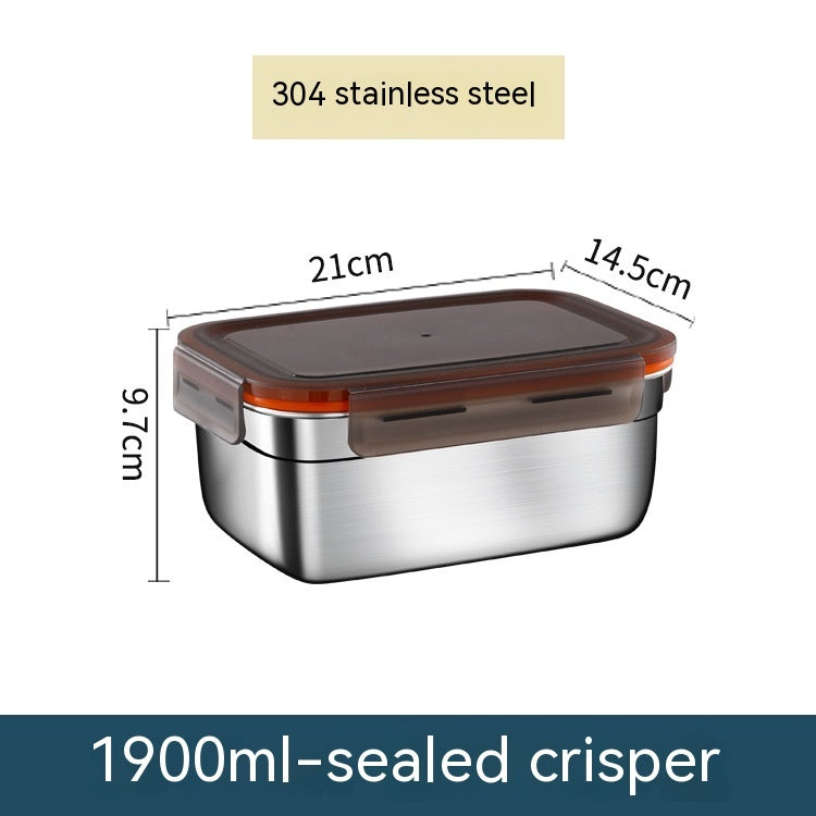 Stainless Steel Crisper Sealed Refrigerator Freezing Storage Box Maisonore