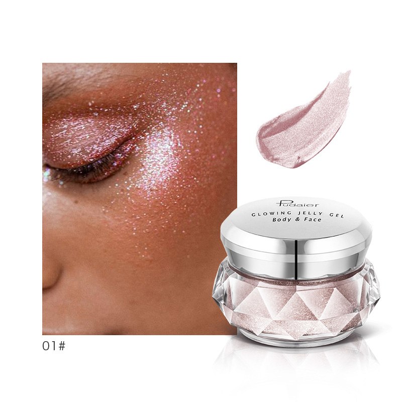 Face Highlighter Jelly Gel Mermaid Eyeshadow Glow Body Glitter Festival Makeup Iluminador Gold Liquid Highlighter Bronzer Maisonore