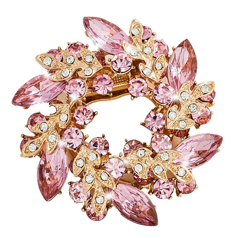 Korean Style Bauhinia Brooch Scarf Pin Dual-use Fashion Crystal Diamond Brooch Maisonore