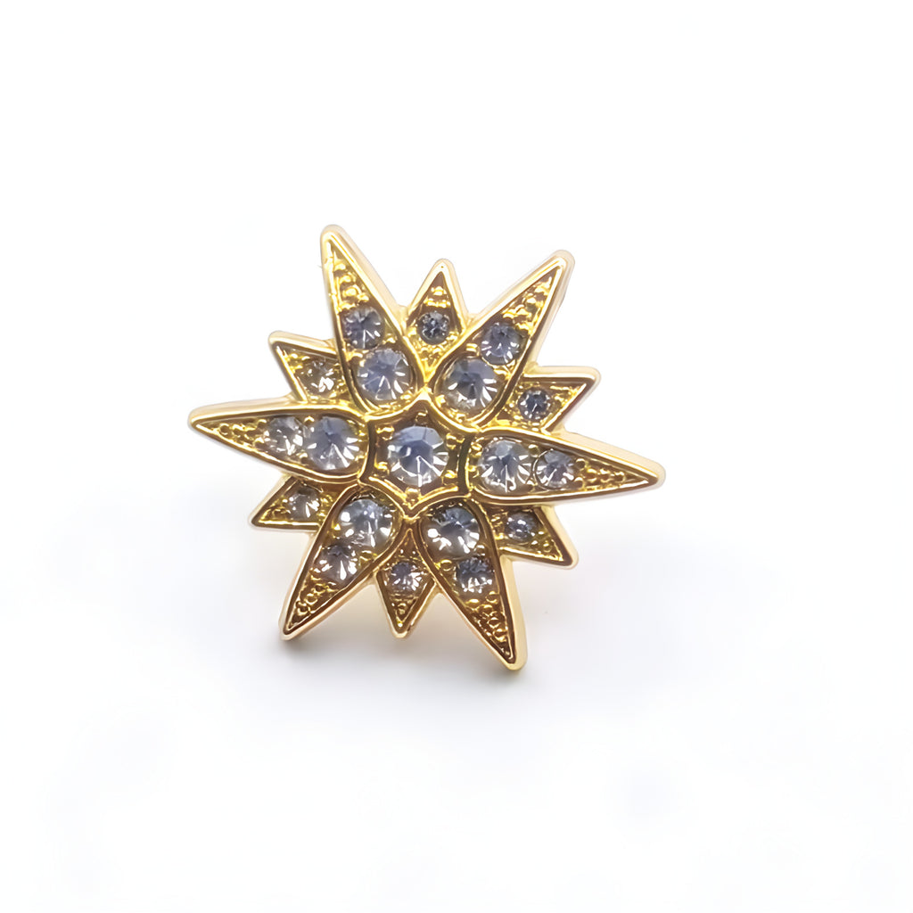 Men's Diamond Six-pointed Star Badge Badge Exquisite Brooch Boutonniere Maisonore
