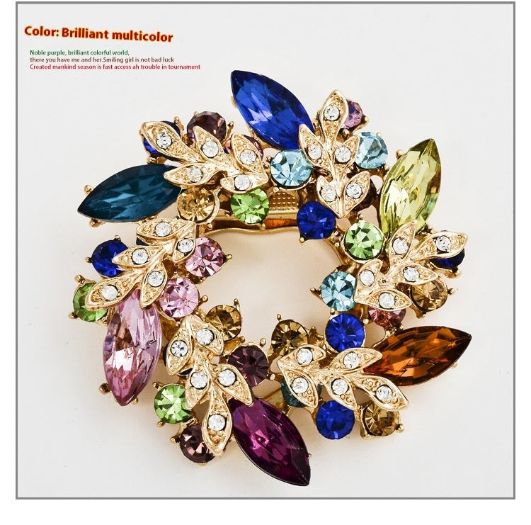 Korean Style Bauhinia Brooch Scarf Pin Dual-use Fashion Crystal Diamond Brooch Maisonore