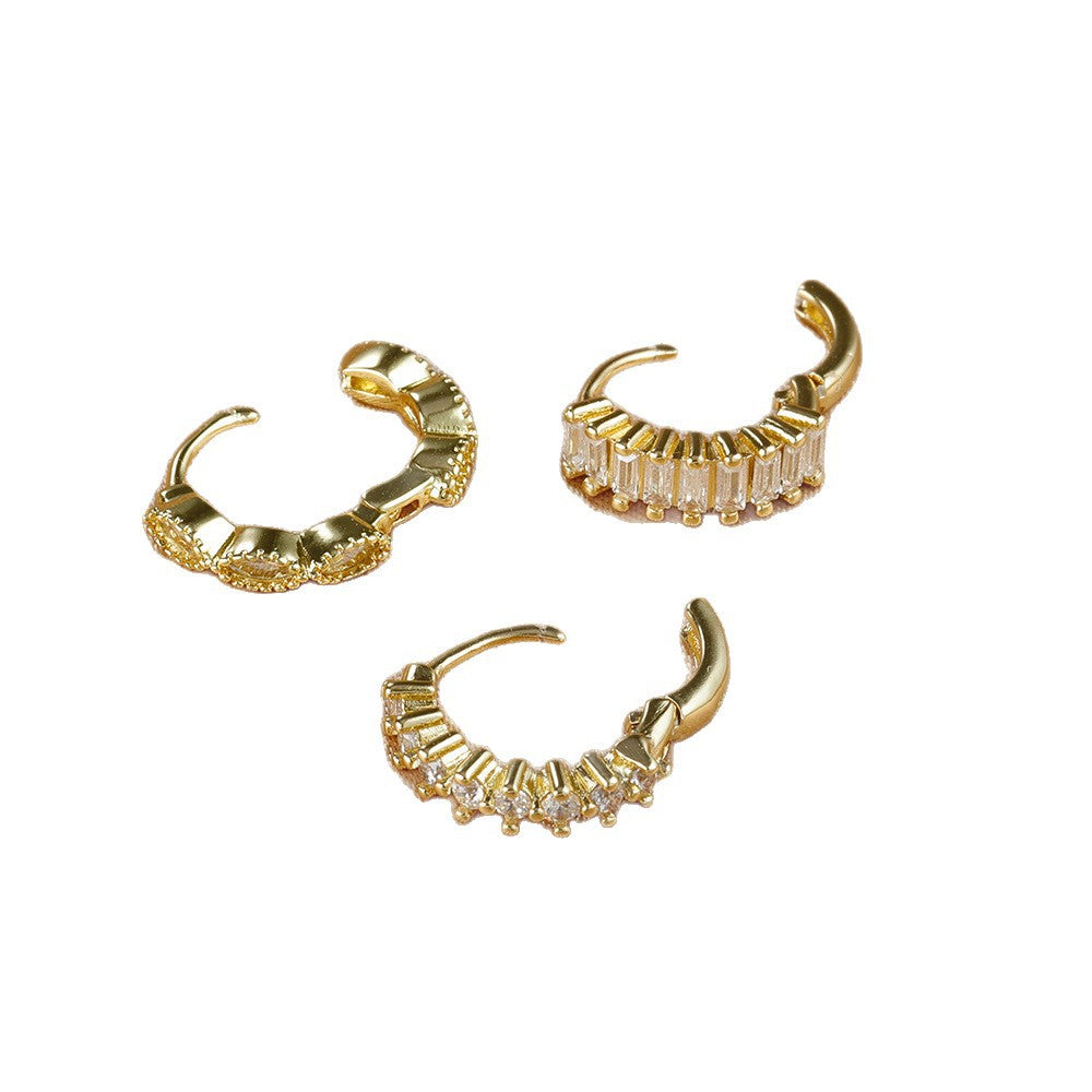 Multi-color Zircon Ear Hoop Set, Popular Fashion Trendy Exquisite Ins-style New Earrings eprolo