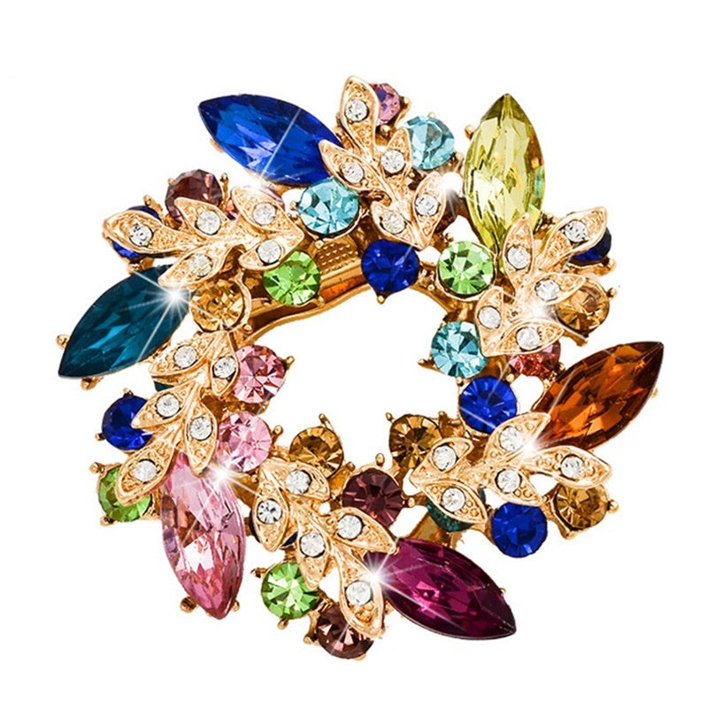 Korean Style Bauhinia Brooch Scarf Pin Dual-use Fashion Crystal Diamond Brooch Maisonore