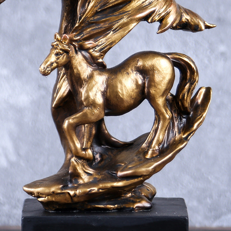Trongwell Home Decor Bronze Horse Sculpture Statue Living Room Maisonore