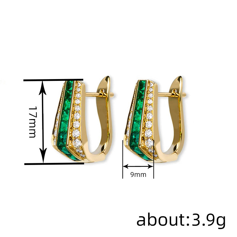 Elegant Faux Emerald Earrings Maisonore