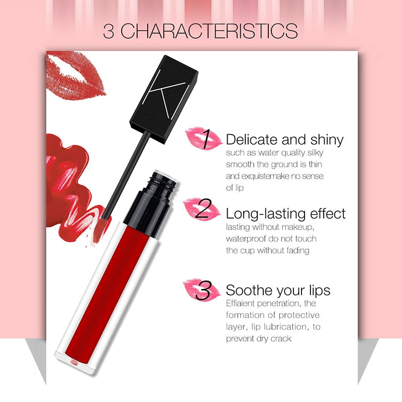 KIMUSE Makeup Matte Smooth Lipstick Liquid Lipstick Matte Waterproof Lips Makeup Cosmetic Long Lasting Matte Lipstick Makeup Maisonore