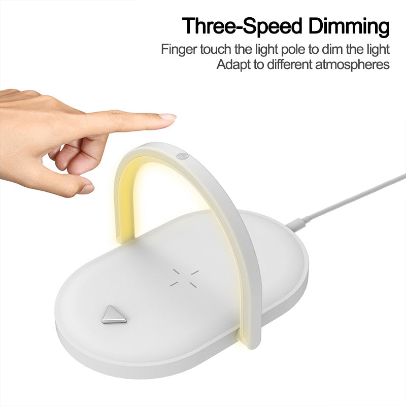 3 In 1 Foldable Wireless Charger Night Light Wireless Charging Station Stonego LED Reading Table Lamp 15W Fast Charging Light Maisonore