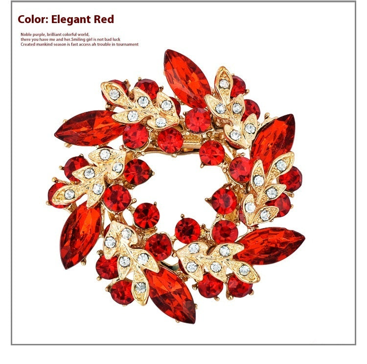 Korean Style Bauhinia Brooch Scarf Pin Dual-use Fashion Crystal Diamond Brooch Maisonore