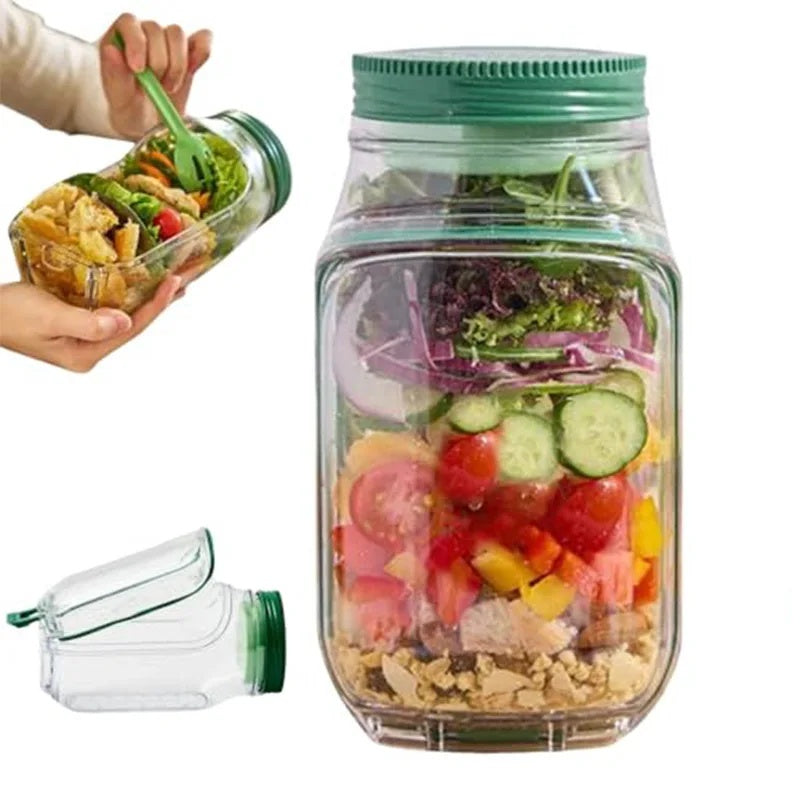 Portable Plastic Salad Pod All-In-One Container With Leak Proof Oats Container Reusable Keep It Good Salad Bowl Meal Prep Kitchen Gadgets maisonore shop