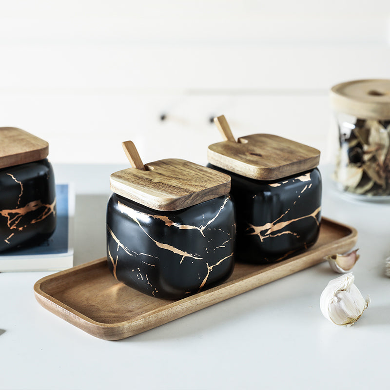 Nordic Gold Marble Jar Set Maisonore